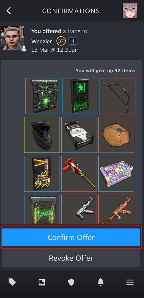 Trade verification step 3